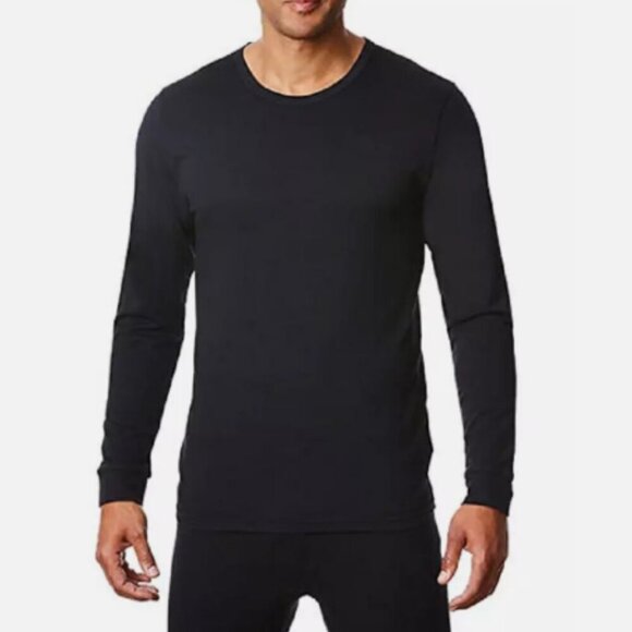 NEW 32 Degrees Heat Mens XL Long Sleeve Crew Neck Black Shirt 2-Pack - Picture 1 of 6